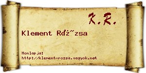 Klement Rózsa névjegykártya